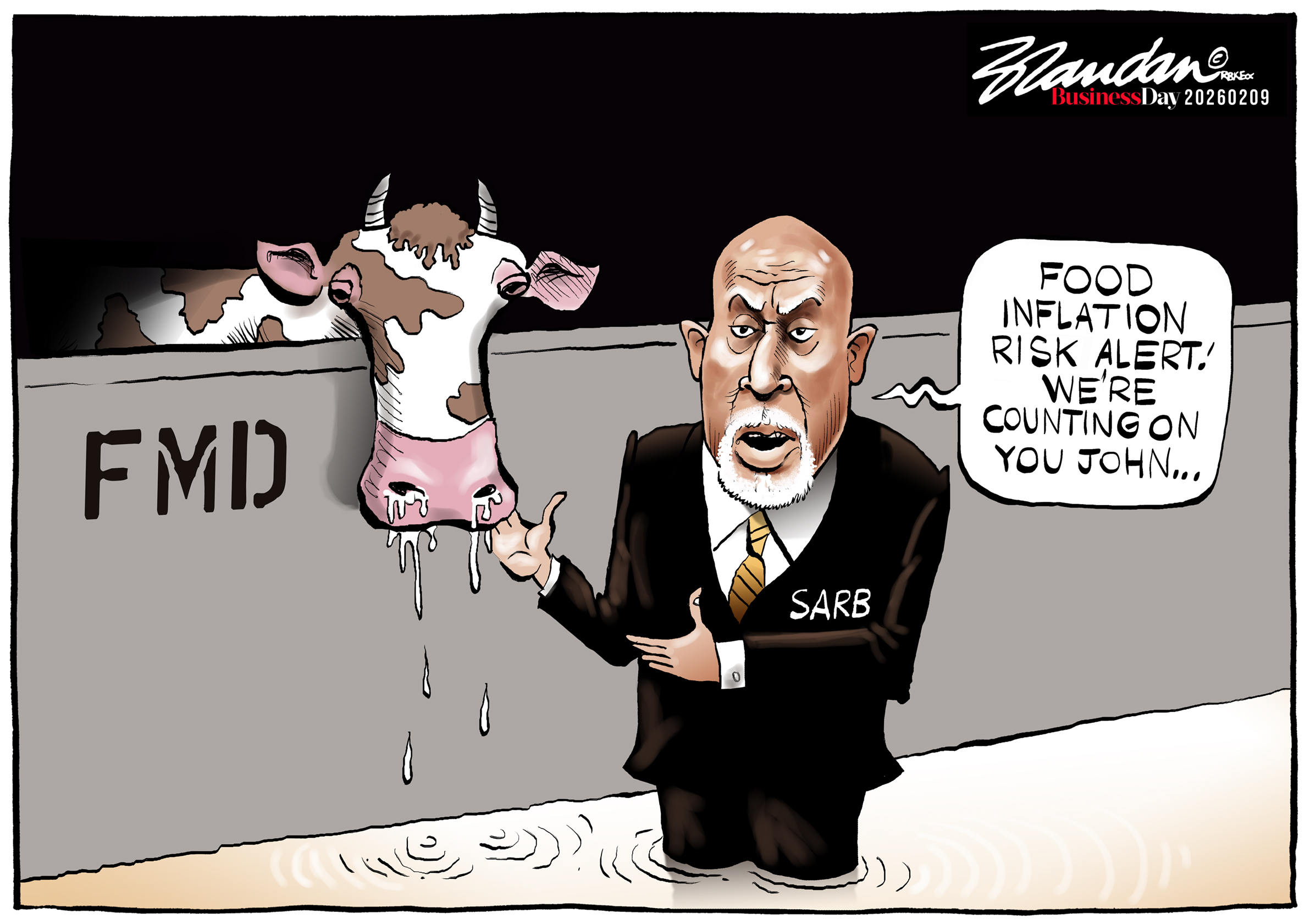 Business Day, Monday 9 February 2026 | Editorial Cartoons by Brandan